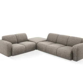 Coltar dreapta 6 locuri, Molino-140, Micadoni Home, 315x250x72 cm, tesatura chenille din poliester, gri imagine