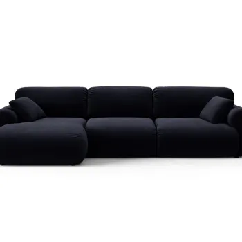 Coltar dreapta 6 locuri, Ophelia, Micadoni Home, 297x164x84 cm, catifea, albastru regal imagine