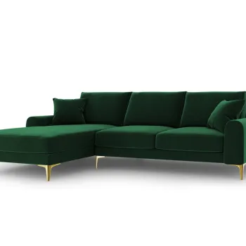 Coltar dreapta, Madara, Mazzini Sofas, 5 locuri, gold legs, 254x182x90 cm, catifea, verde bottle imagine