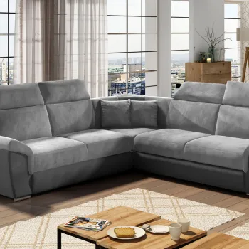 Coltar extensibil 5 locuri ELTAP, Fed-16, Federico, 266x266x102 cm, lemn/poliester, gri/gri inchis imagine