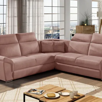 Coltar extensibil 5 locuri ELTAP, Fed-29, Federico, 266x266x102 cm, lemn/poliester, roz inchis imagine