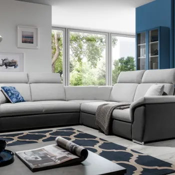 Coltar extensibil 5 locuri ELTAP, Fed-36, Federico, 266x266x102 cm, lemn/poliester, gri deschis/gri inchis imagine