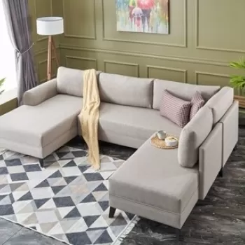 Coltar extensibil Belen, Balcab Home, 300x78x80 cm, lemn, crem imagine