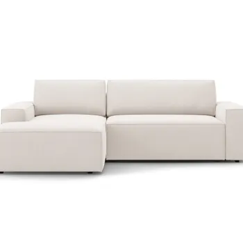 Coltar extensibil dreapta 3 locuri cu lada depozitare, Jodie-78, Micadoni Home, 246x151x86 cm, tesatura structurata, bej deschis imagine