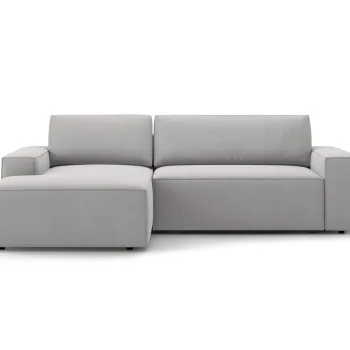 Coltar extensibil dreapta 3 locuri cu lada depozitare, Jodie-78, Micadoni Home, 246x151x86 cm, tesatura structurata, gri deschis imagine