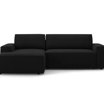 Coltar extensibil dreapta 3 locuri cu lada depozitare, Jodie-78, Micadoni Home, 246x151x86 cm, tesatura structurata, negru imagine