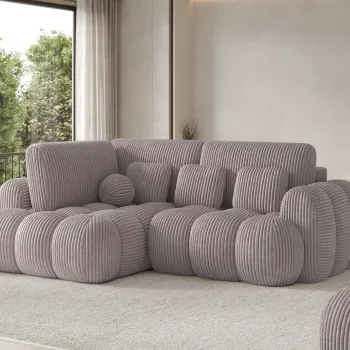 Coltar extensibil dreapta 3 locuri ELTAP, Cozion, 267x165x105 cm, lemn/catifea din poliester, gri imagine