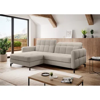 Coltar extensibil dreapta 3 locuri ELTAP, Lore-10, Lorelle, 225x160x105 cm, lemn/poliester, bej imagine