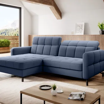 Coltar extensibil dreapta 3 locuri ELTAP, Lore-101, Lorelle, 225x160x105 cm, lemn/poliester, albastru imagine