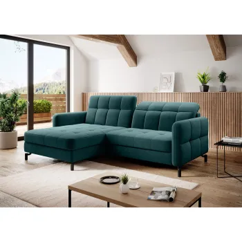 Coltar extensibil dreapta 3 locuri ELTAP, Lore-105, Lorelle, 225x160x105 cm, lemn/poliester, verde imagine