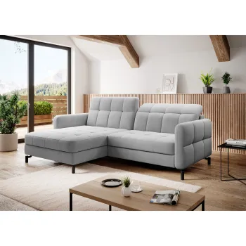 Coltar extensibil dreapta 3 locuri ELTAP, Lore-11, Lorelle, 225x160x105 cm, lemn/poliester, gri imagine