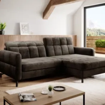 Coltar extensibil dreapta 3 locuri ELTAP, Lore-147, Lorelle, 225x160x105 cm, lemn/poliester, bej inchis imagine