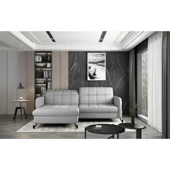 Coltar extensibil dreapta 3 locuri ELTAP, Lore-17, Lorelle, 225x160x105 cm, lemn/poliester, gri deschis imagine