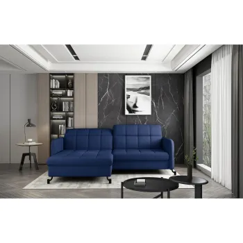 Coltar extensibil dreapta 3 locuri ELTAP, Lore-23, Lorelle, 225x160x105 cm, lemn/poliester, albastru inchis imagine