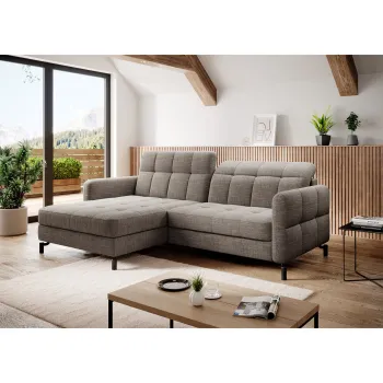 Coltar extensibil dreapta 3 locuri ELTAP, Lore-91, Lorelle, 225x160x105 cm, lemn/poliester, bej inchis imagine