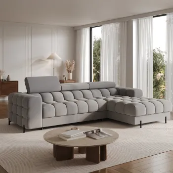 Coltar extensibil dreapta 3 locuri ELTAP, LT-04SO, Felro, 285x181x93 cm, lemn/poliester, gri inchis imagine