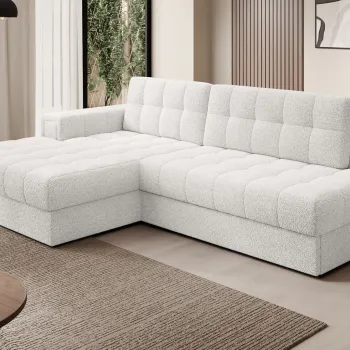 Coltar extensibil dreapta 3 locuri ELTAP, RT-01ROY, Blezalt, 240x150x82 cm, lemn/poliester, alb imagine