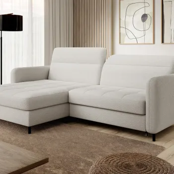 Coltar extensibil dreapta 3 locuri ELTAP, RT-01ROY, Gomsi, 228x165x100 cm, lemn/poliester, alb imagine