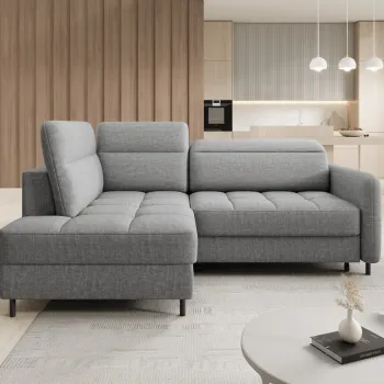 Coltar extensibil dreapta 3 locuri ELTAP, RT-03MAN, Barea, 208x160x100 cm, lemn/poliester, gri imagine