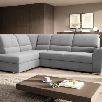 Coltar extensibil dreapta 3 locuri ELTAP, RT-03NU, Siber, 270x186x93 cm, lemn/poliester, gri deschis imagine