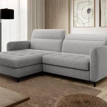 Coltar extensibil dreapta 3 locuri ELTAP, RT-03RAQ, Gomsi, 228x165x100 cm, lemn/poliester, gri deschis imagine