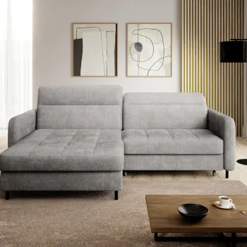 Coltar extensibil dreapta 3 locuri ELTAP, RT-03TOU, Gomsi, 228x165x100 cm, lemn/poliester, gri imagine