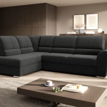 Coltar extensibil dreapta 3 locuri ELTAP, RT-04FL, Siber, 270x186x93 cm, lemn/poliester, gri inchis imagine