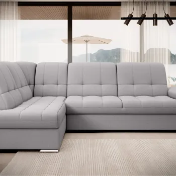 Coltar extensibil dreapta 3 locuri ELTAP, RT-04GO, Sado, 272x192x95 cm, lemn/poliester, gri deschis imagine