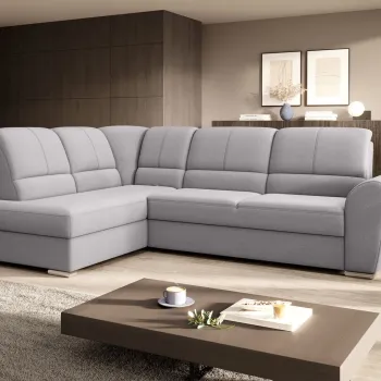 Coltar extensibil dreapta 3 locuri ELTAP, RT-04GO, Siber, 270x186x93 cm, lemn/poliester, gri deschis imagine