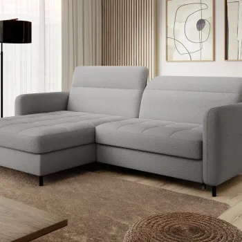 Coltar extensibil dreapta 3 locuri ELTAP, RT-04ROY, Gomsi, 228x165x100 cm, lemn/poliester, gri deschis imagine