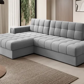 Coltar extensibil dreapta 3 locuri ELTAP, RT-04SO, Blezalt, 240x150x82 cm, lemn/poliester, gri deschis imagine