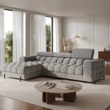 Coltar extensibil dreapta 3 locuri ELTAP, RT-04SO, Felro, 285x181x93 cm, lemn/poliester, gri inchis imagine