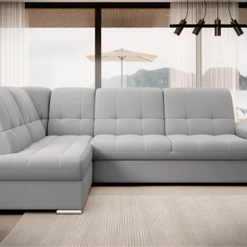 Coltar extensibil dreapta 3 locuri ELTAP, RT-04SO, Sado, 272x192x95 cm, lemn/poliester, gri deschis imagine