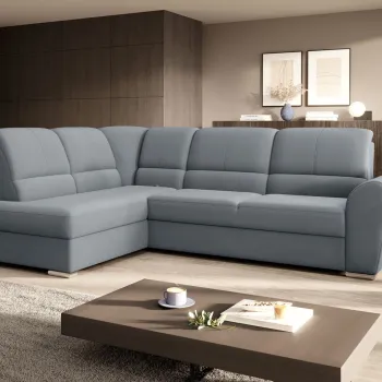 Coltar extensibil dreapta 3 locuri ELTAP, RT-04VE, Siber, 270x186x93 cm, lemn/poliester, gri deschis imagine