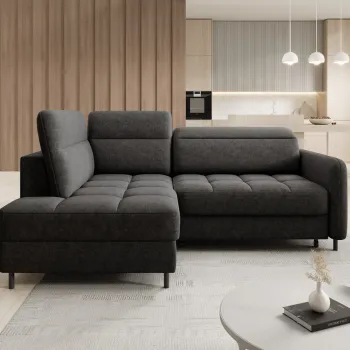 Coltar extensibil dreapta 3 locuri ELTAP, RT-05RAQ, Barea, 208x160x100 cm, lemn/poliester, gri inchis imagine