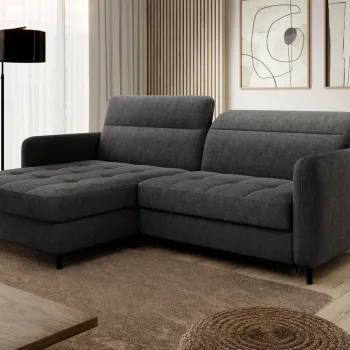 Coltar extensibil dreapta 3 locuri ELTAP, RT-05RAQ, Gomsi, 228x165x100 cm, lemn/poliester, gri inchis imagine