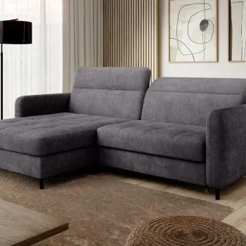 Coltar extensibil dreapta 3 locuri ELTAP, RT-05TOU, Gomsi, 228x165x100 cm, lemn/poliester, gri inchis imagine