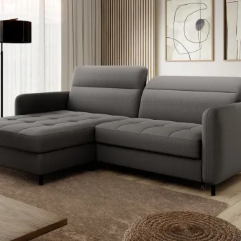 Coltar extensibil dreapta 3 locuri ELTAP, RT-06MAN, Gomsi, 228x165x100 cm, lemn/poliester, gri inchis imagine