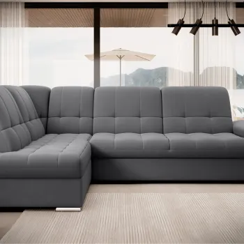 Coltar extensibil dreapta 3 locuri ELTAP, RT-06SO, Sado, 272x192x95 cm, lemn/poliester, gri inchis imagine