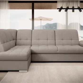 Coltar extensibil dreapta 3 locuri ELTAP, RT-07PO, Sado, 272x192x95 cm, lemn/poliester, gri imagine