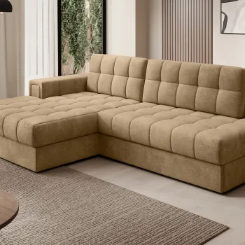 Coltar extensibil dreapta 3 locuri ELTAP, RT-09MO, Blezalt, 240x150x82 cm, lemn/poliester, bej inchis imagine