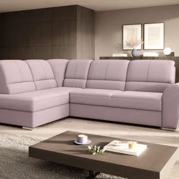 Coltar extensibil dreapta 3 locuri ELTAP, RT-101GO, Siber, 270x186x93 cm, lemn/poliester, roz deschis imagine