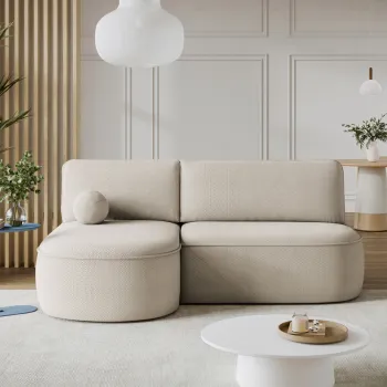 Coltar extensibil dreapta 3 locuri ELTAP, RT-18CAL, Livosa, 220x144x93 cm, lemn/poliester, bej imagine