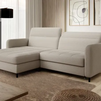 Coltar extensibil dreapta 3 locuri ELTAP, RT-18ROY, Gomsi, 228x165x100 cm, lemn/poliester, bej deschis imagine