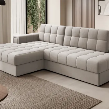 Coltar extensibil dreapta 3 locuri ELTAP, RT-18SO, Blezalt, 240x150x82 cm, lemn/poliester, bej deschis imagine