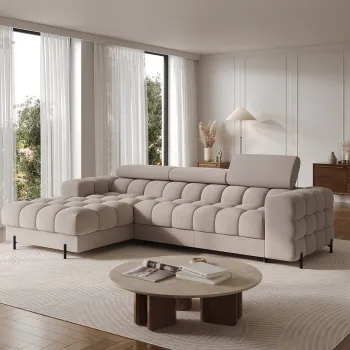 Coltar extensibil dreapta 3 locuri ELTAP, RT-18SO, Felro, 285x181x93 cm, lemn/poliester, bej imagine