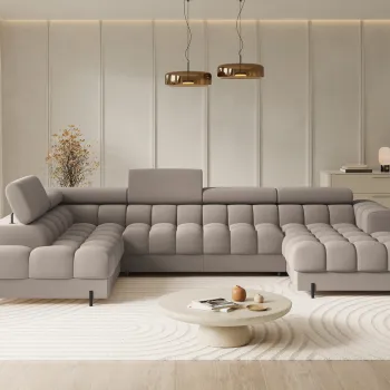 Coltar extensibil dreapta 3 locuri ELTAP, RT-18SO, Feraria, 358x202x93 cm, lemn/poliester, bej imagine