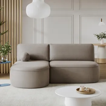 Coltar extensibil dreapta 3 locuri ELTAP, RT-18SO, Livosa, 220x144x93 cm, lemn/poliester, bej inchis imagine