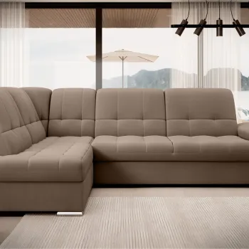 Coltar extensibil dreapta 3 locuri ELTAP, RT-20NU, Sado, 272x192x95 cm, lemn/poliester, maro deschis imagine