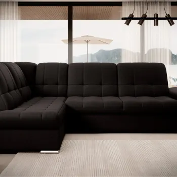 Coltar extensibil dreapta 3 locuri ELTAP, RT-22FL, Sado, 272x192x95 cm, lemn/poliester, maro inchis imagine